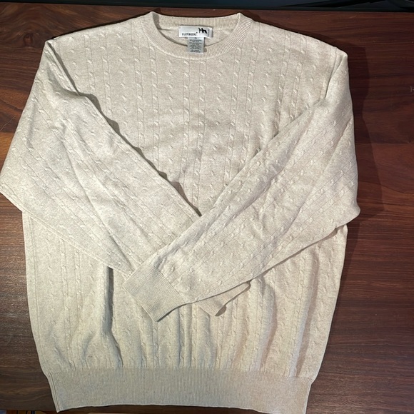 I Levrieri men’s sweater 50 cashmere 50 silk made in Italy Tan men’s XL - Picture 1 of 4